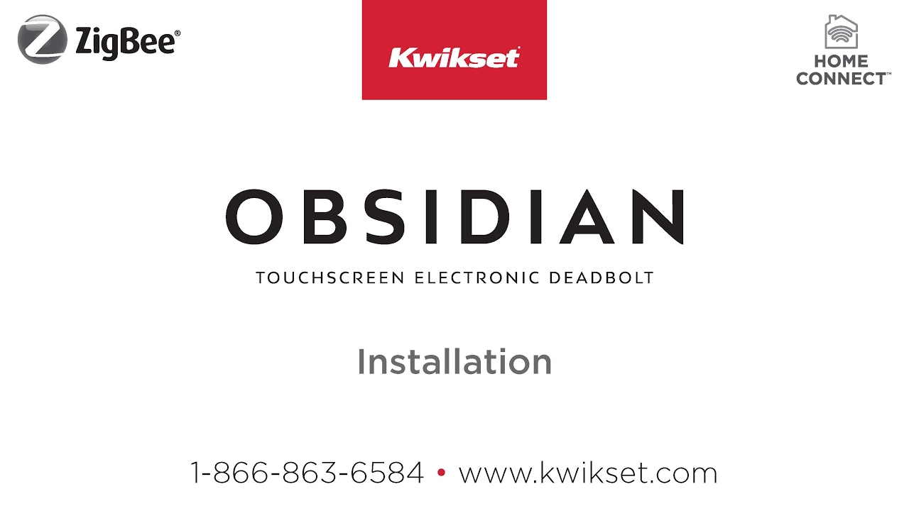 Kwikset Obsidian Installation (ZigBee)